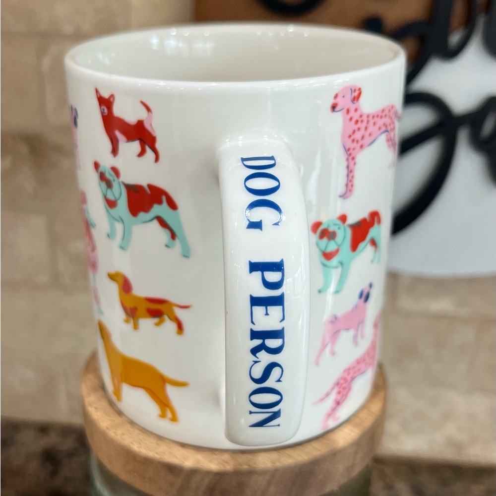 Parker Lane Stoneware Dog Person coffee mug - White with Multicolor Dogs